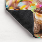 Gehäkelter Teddybär mit S'more Whimsical Mousepad (Ecke)