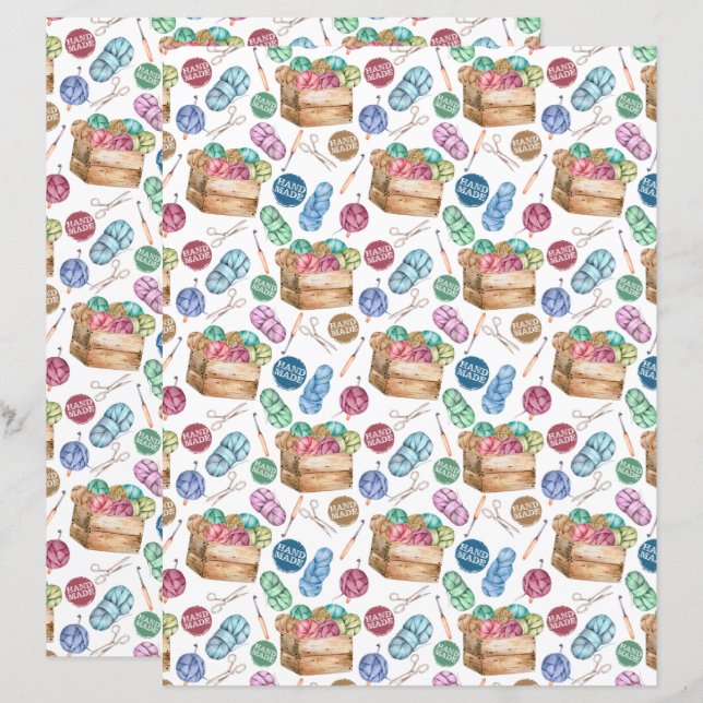 Gehäkeltes Scrapbook-Papier (Vorne/Hinten)