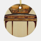 Gehämmerter Dulcimer in einer gemalten Schalldose, Keramik Ornament (Vorne)