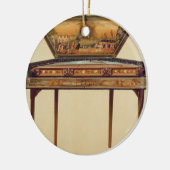 Gehämmerter Dulcimer in einer gemalten Schalldose, Keramik Ornament (Links)