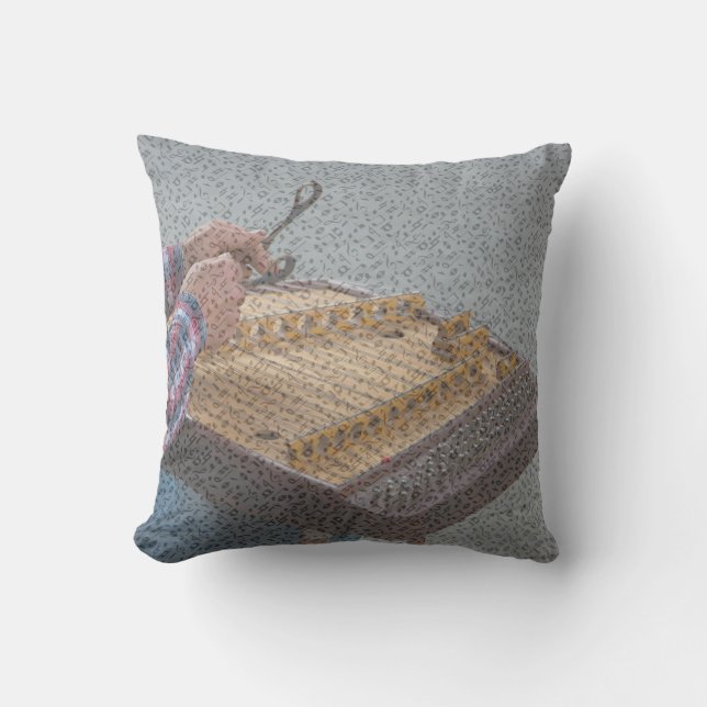 GEHÄMMERTER DULCIMER KISSEN (Vorderseite)