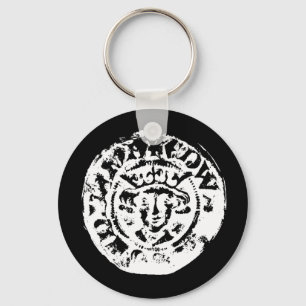 Gehämmerter Münzenschlüsselring, Metall, das Schlüsselanhänger