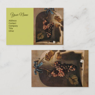 GEHANGENER TRAUBEN Weinbau, rustikales Brown-Grün Visitenkarte