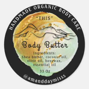 Gehäuse-Butter-Balm-Pflege-Logo einzigartig Runder Aufkleber