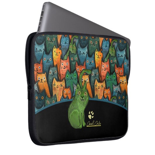 Gehäuse für coole Katzen-Muster für Notebook-Tasch Laptopschutzhülle (Vorne Rechts)