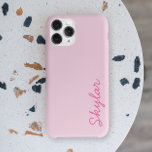 Gehäuse für den rosafarbenen, rosafarbenen, benutz Case-Mate iPhone hülle<br><div class="desc">Dies ist ein Bubble Gum Pink Hot Pink Custom Cursive Name iPhone Case!</div>