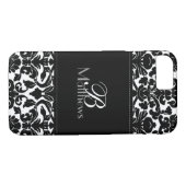 Gehäuse für Monogram Black und White Damask iPhone Case-Mate iPhone Hülle (Rückseite (Horizontal))