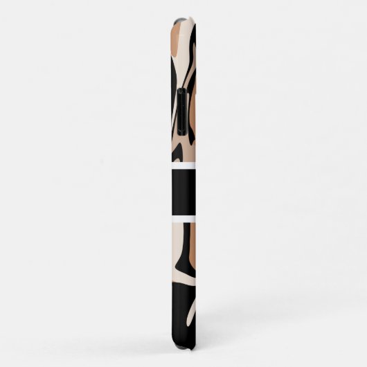 Gehäuse für Monogramm-Schwarz-Braun-Marmor Case-Mate iPhone Hülle (Hinten/Rechts)