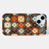 Gehäuse für Retro-Blume-Fliesenmuster Case-Mate iPhone Hülle (Rückseite (Horizontal))
