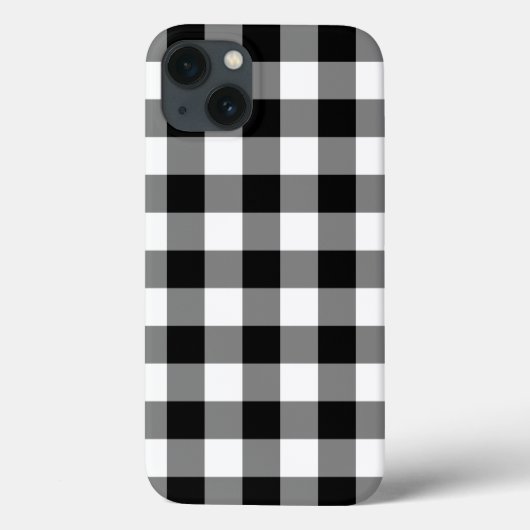 Gehäuse für schwarz-weißes Gingham-Muster Case-Mate iPhone Hülle (Rückseite)