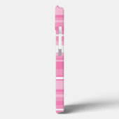 Gehäuse mit rosa Streifen in Monogramm, Case-Mate- Case-Mate iPhone Hülle (Rückseite / Links)