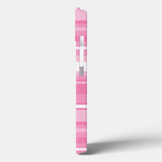 Gehäuse mit rosa Streifen in Monogramm, Case-Mate- Case-Mate iPhone Hülle (Rückseite / Links)