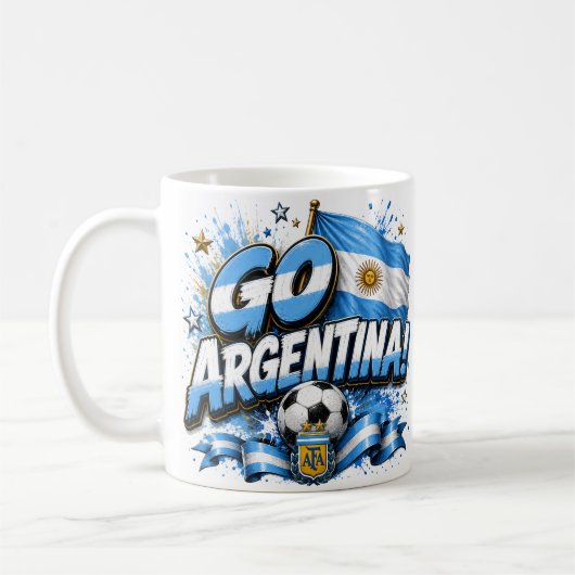 Gehe Argentinien Fußball Design | Argentinien Kaffeetasse (Links)