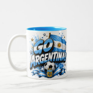 Gehe Argentinien Fußball Design Argentinien Zweifarbige Tasse