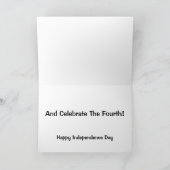 Gehe fort und feiere den Amerikanische Unabhängigk Karte (Innenseite)
