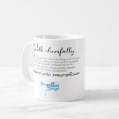 Gehe fröhlich... George Fox Quote Tasse (Vorderseite Links)