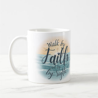 Gehe im Glauben, nicht im Anblick Christliches Bib Kaffeetasse