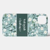 Gehe-mit-Glauben-Bibelvers Floral Case-Mate iPhone Hülle (Rückseite (Horizontal))