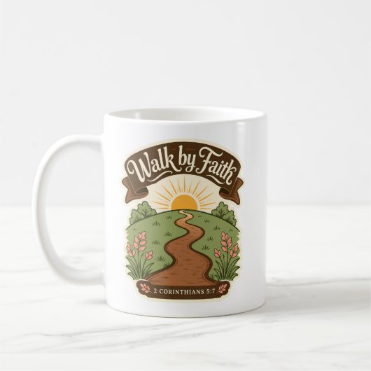 Gehe mit Glauben Christlich  Kaffeetasse (Links)