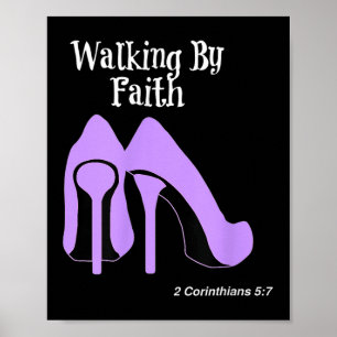 Gehe mit Glauben Grafik Christliches Design mit Li Poster
