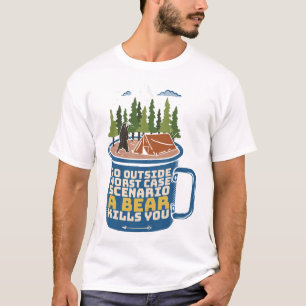 Gehe nach draußen Bärenangriff Funny Sprichwort T-Shirt