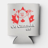 Gehe nach Kanada? Kanadischer Bär mit Flagge Dosenkühler (Vorderseite)