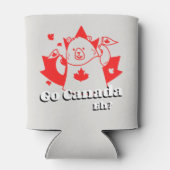 Gehe nach Kanada? Kanadischer Bär mit Flagge Dosenkühler (Rückseite)