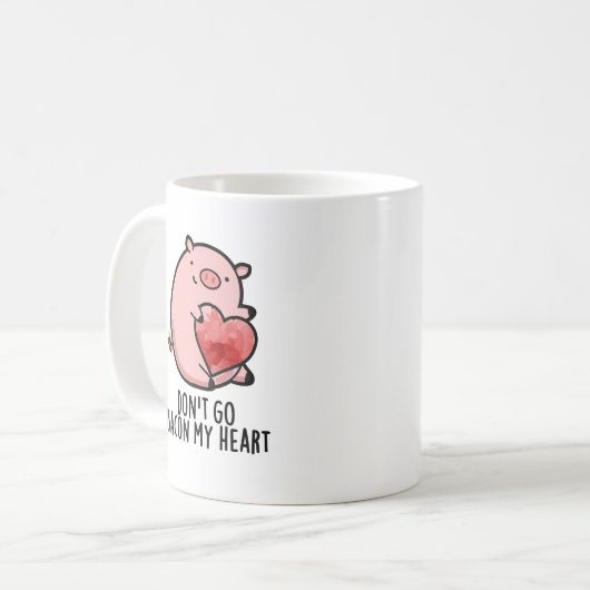 Gehe nicht in meinen herzen Funny Pig Pun zurück Kaffeetasse (Vorderseite Links)