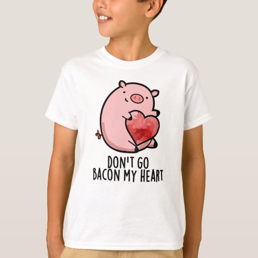 Gehe nicht in meinen herzen Funny Pig Pun zurück T-Shirt (Vorderseite)