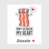 Gehe nicht zu meinem herzen Funny Food Pun Aufkleber (Blatt)