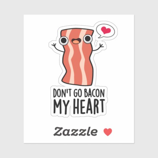 Gehe nicht zu meinem herzen Funny Food Pun Aufkleber (Blatt)