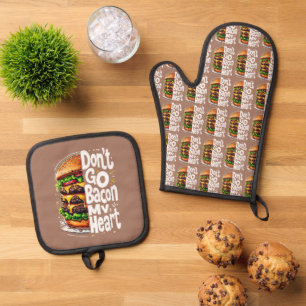 Gehe nicht zu meinem herzen Funny Food Pun Ofenhandschuh & Topflappen-Set