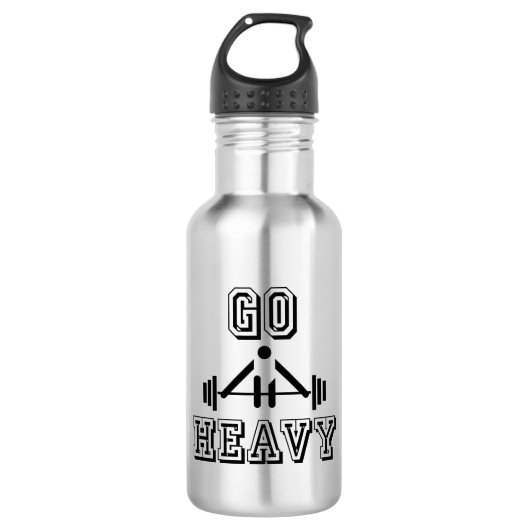 Gehe schwer edelstahlflasche (Vorderseite)