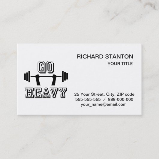 Gehe schwer visitenkarte (Vorderseite)