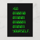 Gehe selbst (Binary Curse Word) Postkarte (Vorderseite)