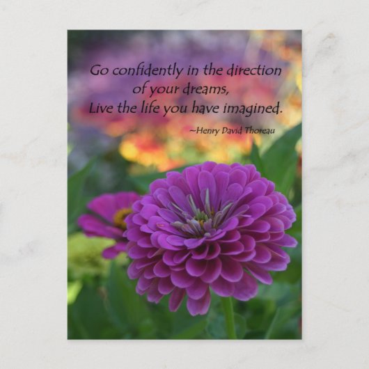 Gehe selbstbewusst in die Richtung deiner Träume Postkarte (Vorderseite)