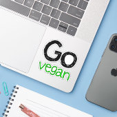 Gehe Vegane Grüne Tierfreunde Aufkleber (Laptop mit iPhone)