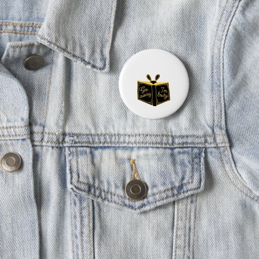 , Gehe weg, ich bin beschäftigt, BÜCHERWURM Button (Beispiel)
