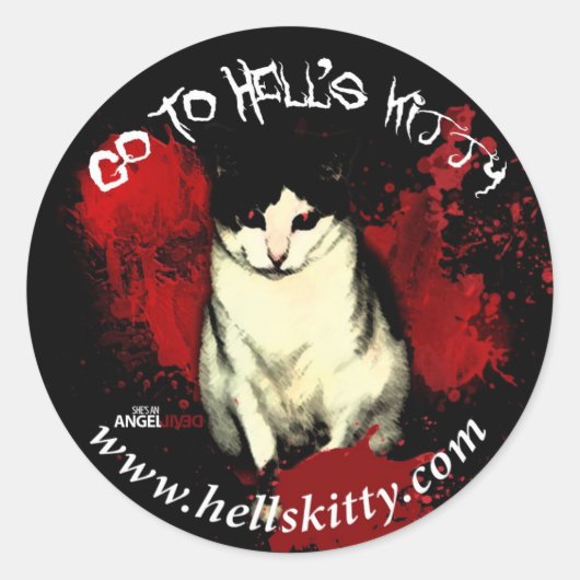Gehe zu Hell's Kitty Sticker (Vorderseite)