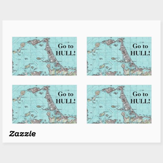 Gehe zu Hull! Rechteckiger Aufkleber (Blatt)