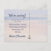 Gehe zum Strand! Neue Adressenpostkarten Ankündigungspostkarte (Rückseite)