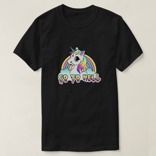 Gehe zur Hölle Pastel Goth Unicorn Classic T-Shirt (Design vorne)