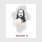 Gehe zur Kirche...! Jesus Christus. Christlicher P Aufkleber (Blatt)