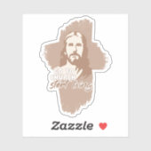 Gehe zur Kirche...! Jesus Christus. Christlicher P Aufkleber (Blatt)