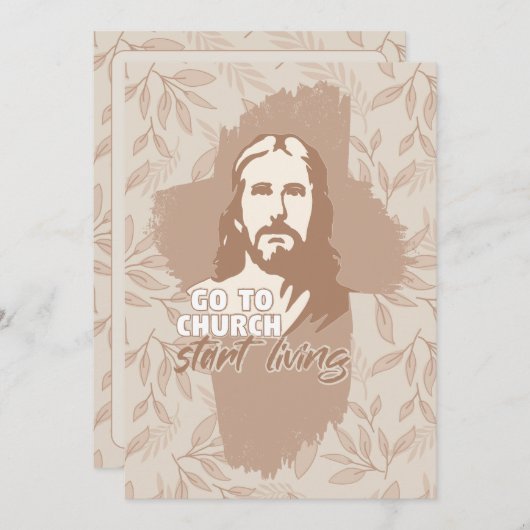 Gehe zur Kirche...! Jesus Christus. Christlicher P Einladung (Vorne/Hinten)