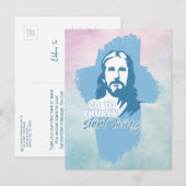 Gehe zur Kirche...! Jesus Christus. Christlicher P Postkarte (Vorne/Hinten)