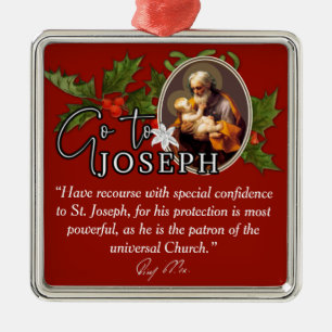 Gehe zur Unterschrift des katholischen Papstes St. Ornament Aus Metall