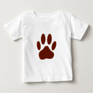 geheftete Felt Dog Paw Print Baby T-shirt