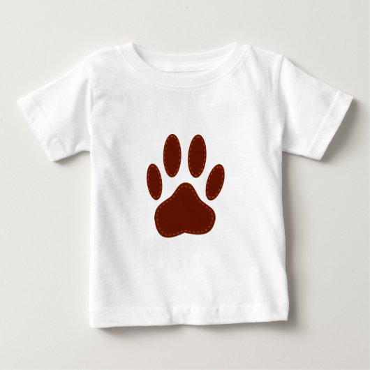 geheftete Felt Dog Paw Print Baby T-shirt (Vorderseite)