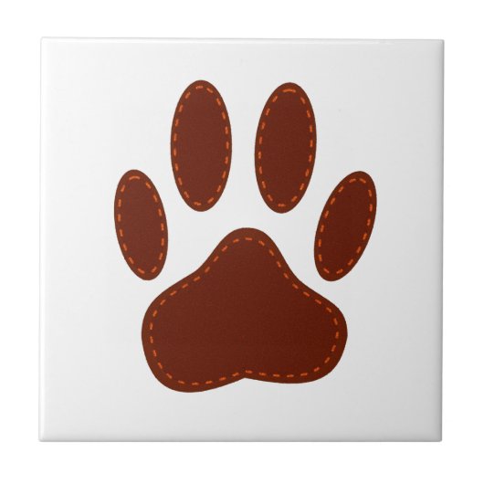 geheftete Felt Dog Paw Print Fliese (Vorderseite)